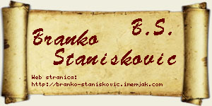 Branko Stanišković vizit kartica